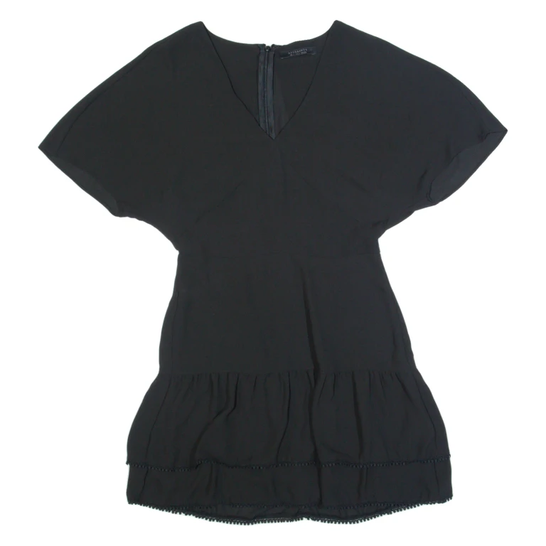 ALL SAINTS Womens Day Dress Black Short Sleeve Short UK 4