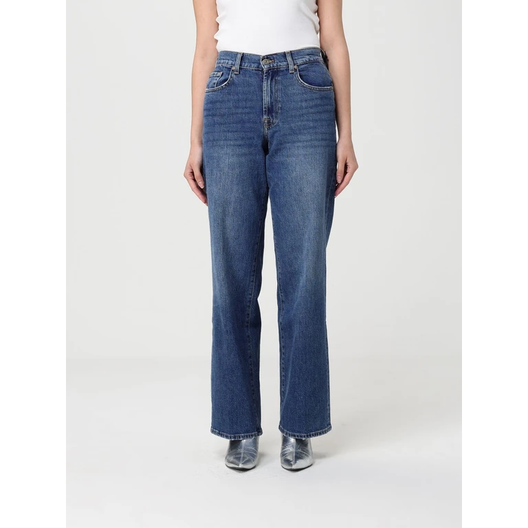 Straight Leg Jeans in Cotton Denim (7U4N0C65EP1)