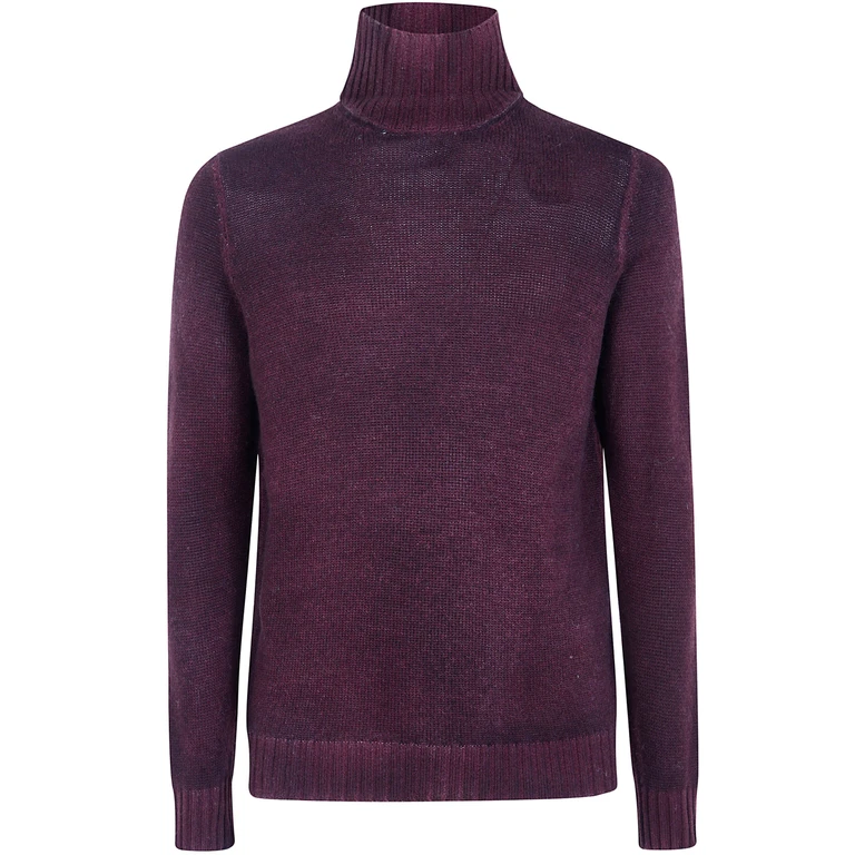 Sweater High Neck Pullover "Hand Painted Cashmere And Wool"