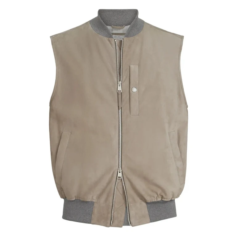 Brunello Cucinelli Sleeveless Leather Jacket