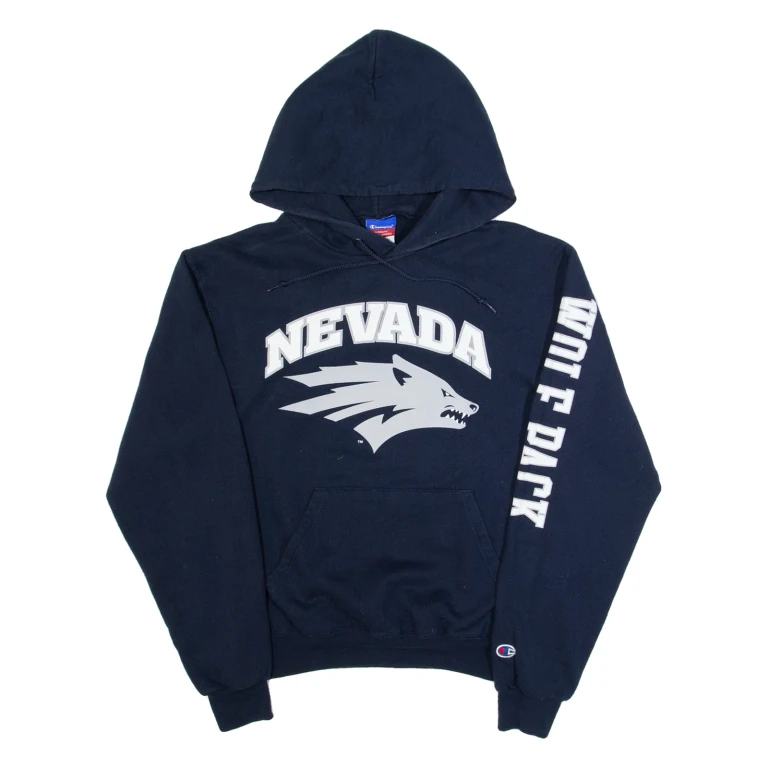 CHAMPION Nevada Wolf Pack Mens Blue Hoodie USA S