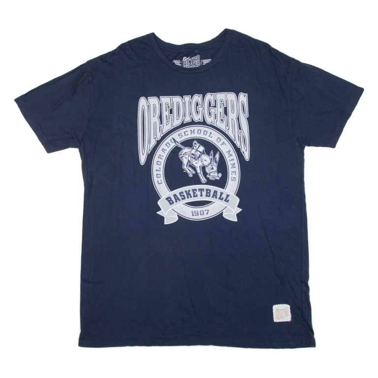 THE RETRO BRAND Colorado School Of Mines Mens T-Shirt Blue USA L