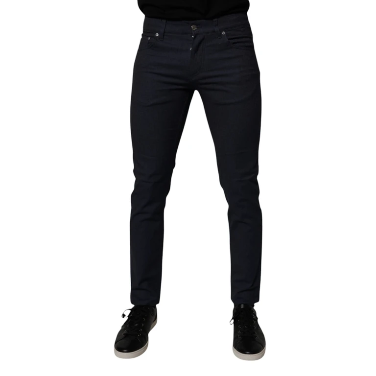 Dolce & Gabbana Dark Blue Cotton Stretch Skinny Denim Jeans Elastane Clothing - Men