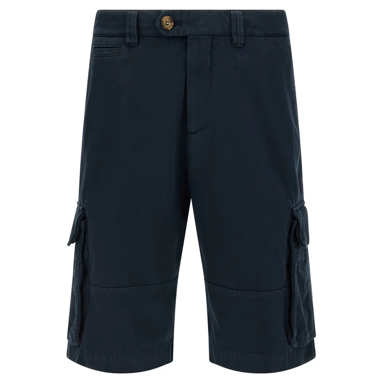 Brunello Cucinelli Blue Cotton Bermuda Shorts - Men