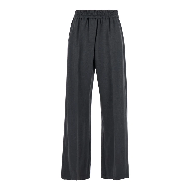 Pantalon Brunello Cucinelli en laine mélangée gris