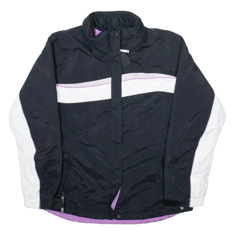 COLUMBIA Womens Rain Coat Black Nylon L