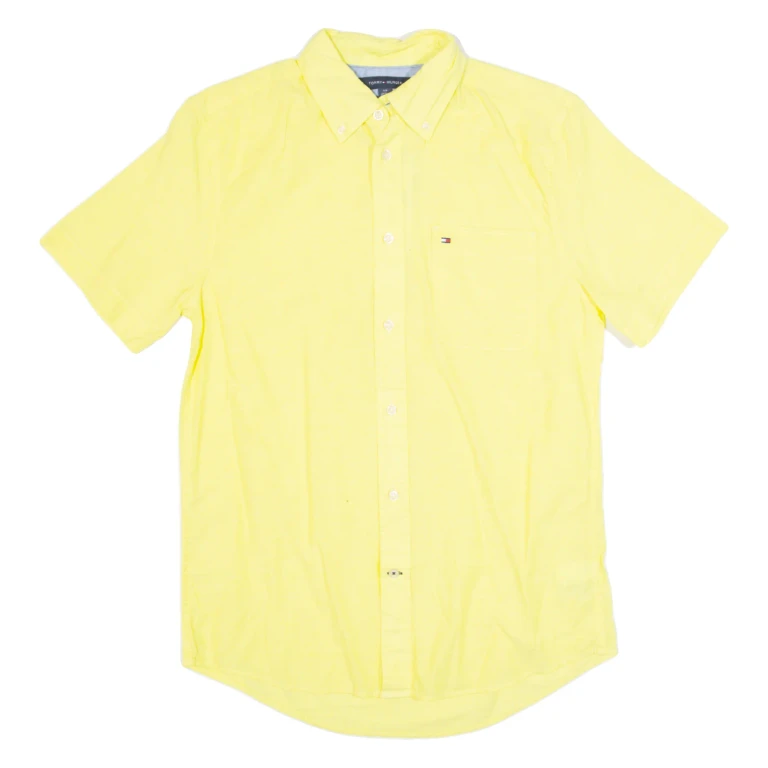 TOMMY HILFIGER Mens Plain Shirt Yellow S