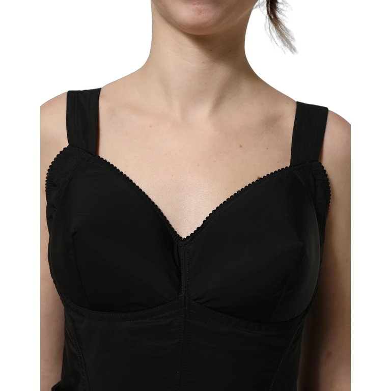 Dolce & Gabbana Black Nylon A-Line Sleeveless Mini Dress Elastane - Women