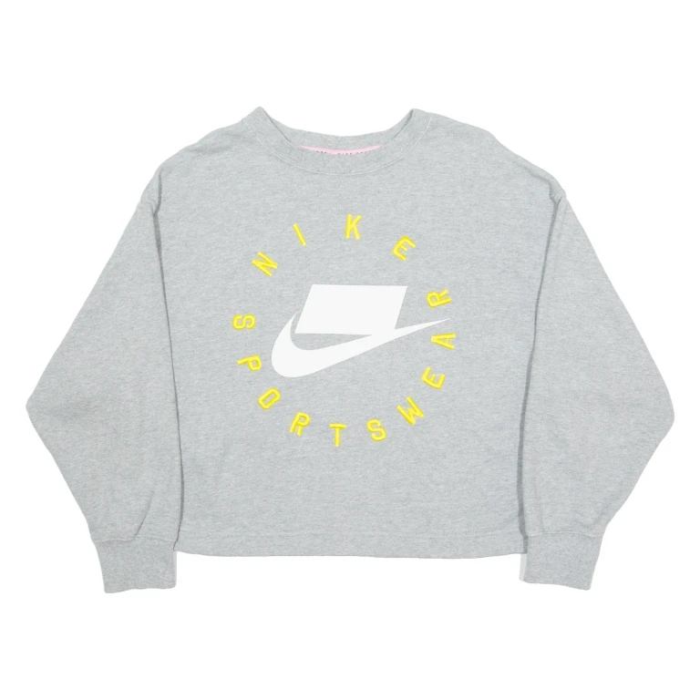 NIKE Womens Sweatshirt Grey Crew Neck S