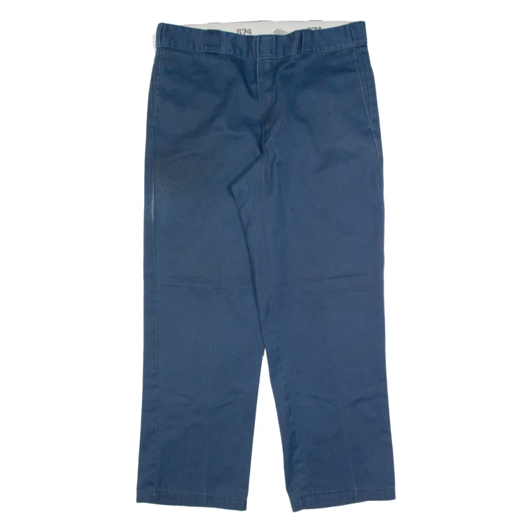 DICKIES 874 Workwear Mens Trousers Blue Regular Straight W36 L30