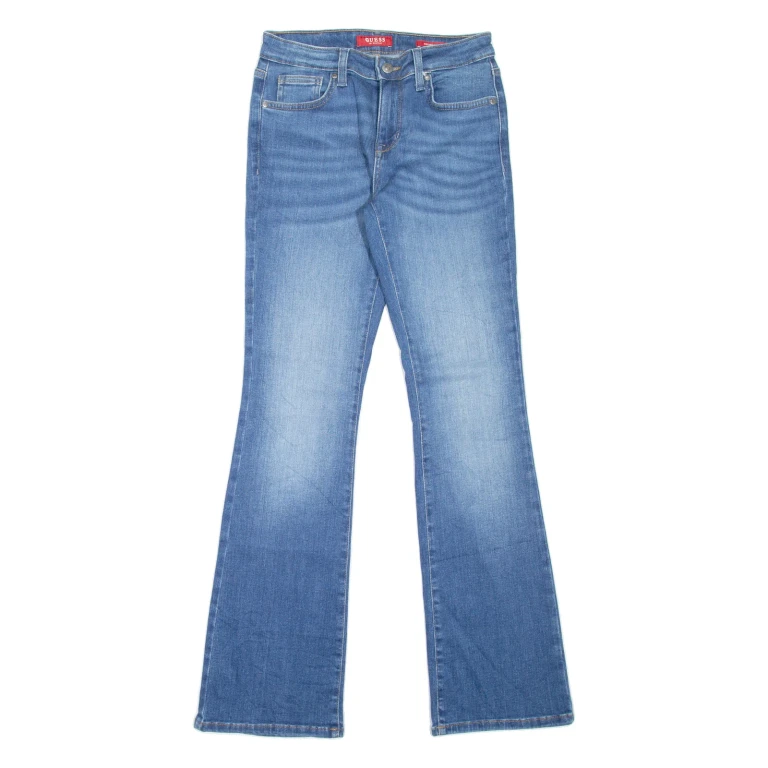GUESS Mid Rise Womens Jeans Blue Regular Bootcut Stone Wash W26 L31