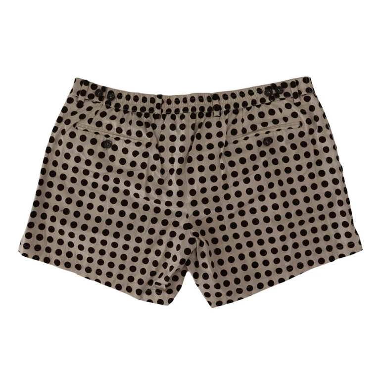 Black White Polka Dots Cotton Linen Shorts And - Men
