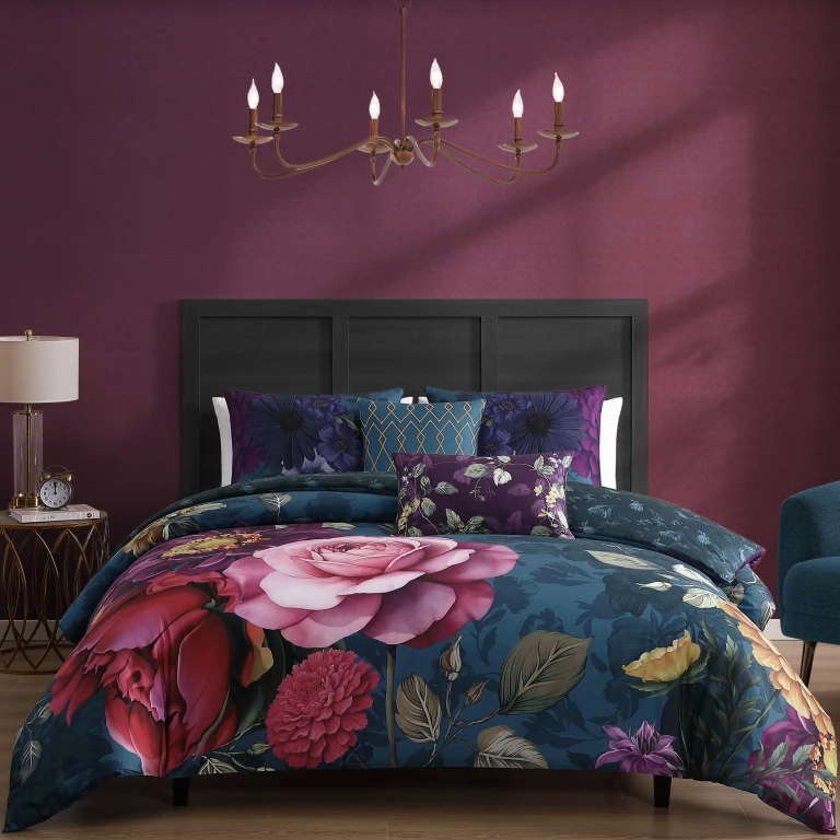 Vibrant Flora 5 Piece Reversible Comforter Set