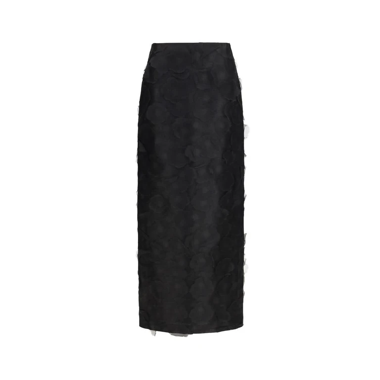 Max Mara Black Silk Long Skirt - Women