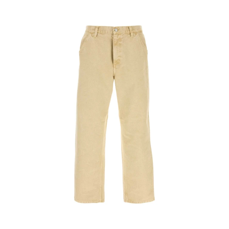 Carhartt Wip Beige Denim Single Knee Pant Dustyhbrown Pantaloni - Men