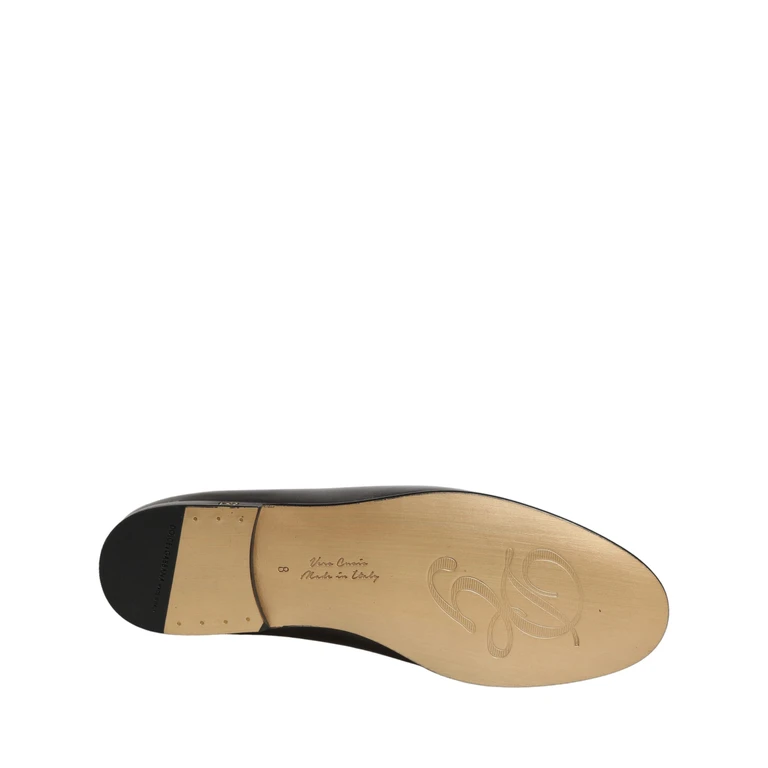 Dolce & Gabbana Silver Leather Dg Logo Slip On Loafers Shoes - Men