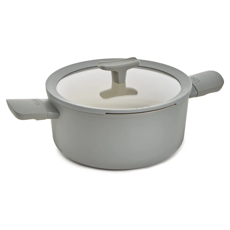 Balance Nonstick Ceramic Stockpot 10", 4.6qt. With Glass Lid, Recycled Aluminum, Moonmist
