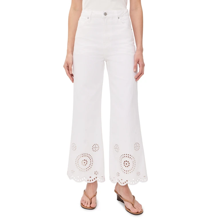 FRAME The Eyelet Wide Flare Jeans White 29