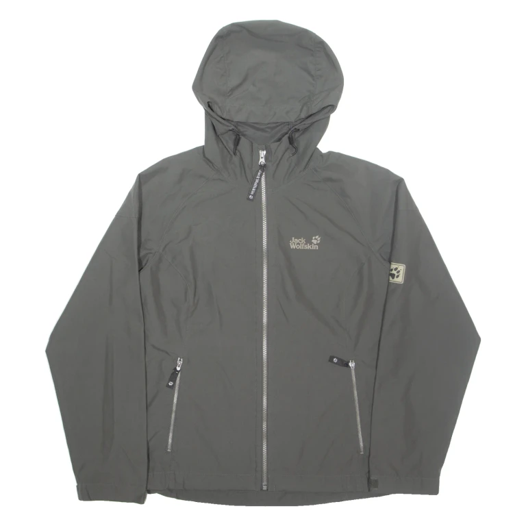 JACK WOLFSKIN Womens Rain Coat Brown Hooded UK 12