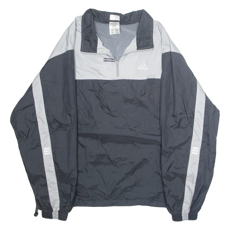 ADIDAS Mens Track Jacket Grey Nylon XL