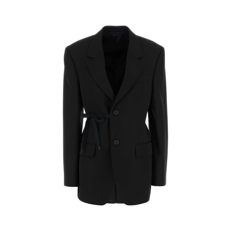 Balenciaga Black Wool Oversize Blazer Giacche E Gilet - Women