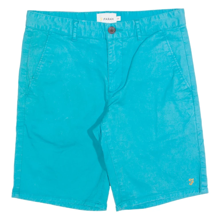 FARAH Mens Chino Shorts Blue S W28