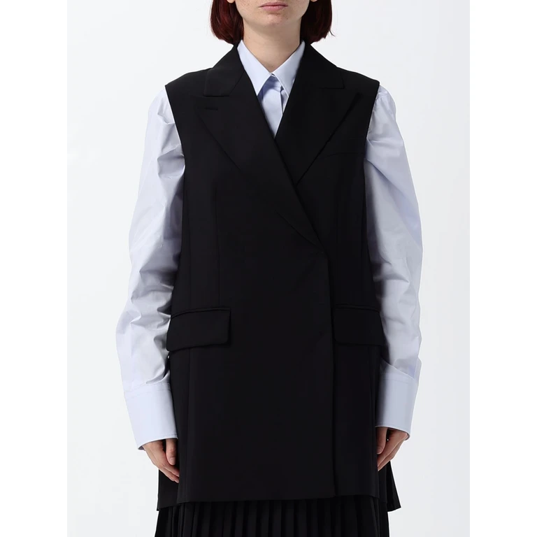 Double-Breasted Tailored Virgin Wool Waistcoat (228101610600002)