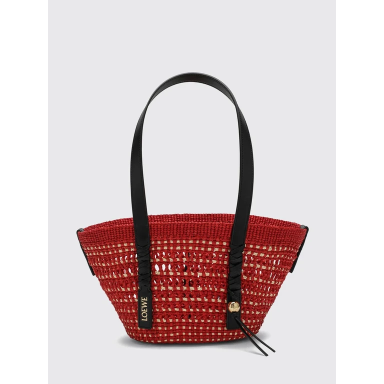 Small Crochet Raffia Shoulder Bag with Leather Handles (ASCPIBSX017116)