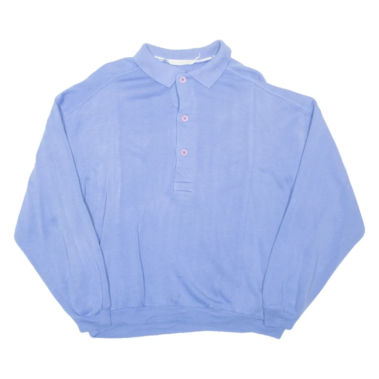 Womens Sweatshirt Blue Collared M