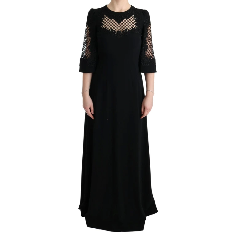 Dolce & Gabbana Black Stretch Shift Long Maxi Dress - Women