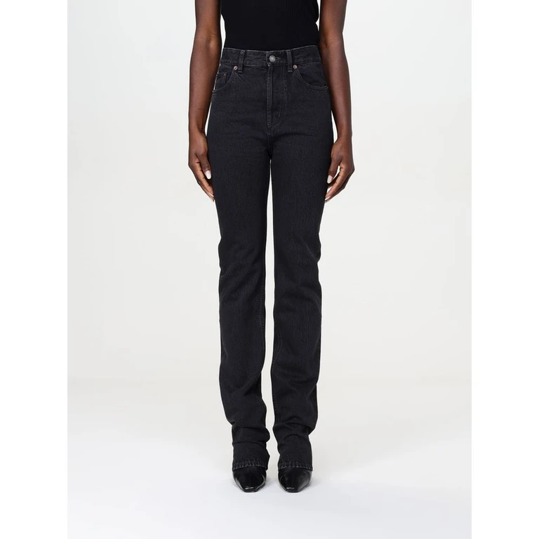 Saint Laurent Black Cotton Straight-Leg Jeans Clothing - Women