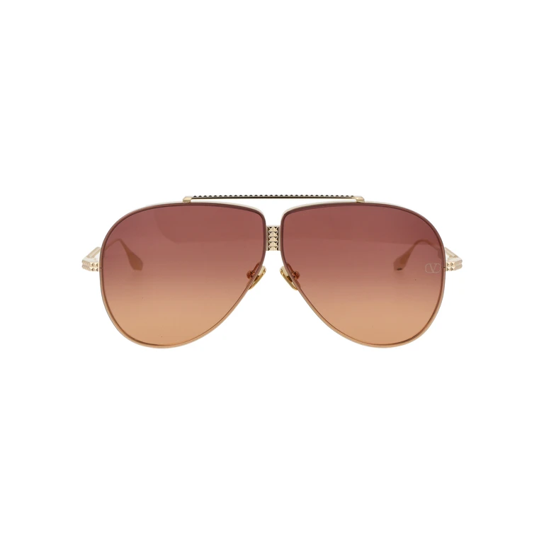 Valentino Garavani Vls-100d-64 D Light Gold W/ Violet To Orange Titanium Sunglasses - Women