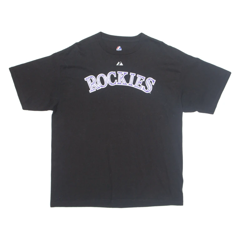 MAJESTIC Colorado Rockies '19 Johnson Mens T-Shirt Black USA XL
