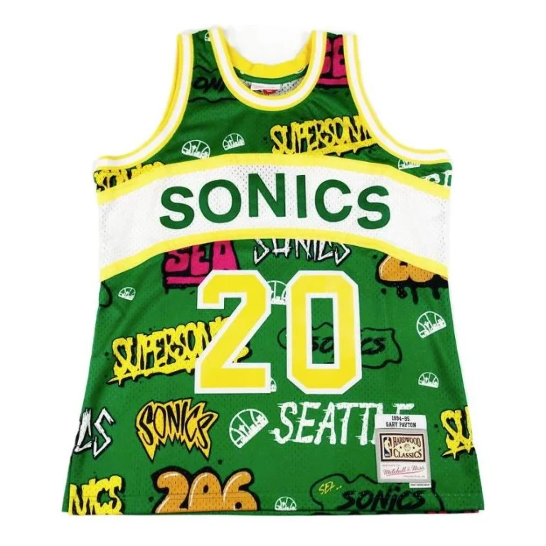 Men's Slap Sticker Swingman Jersey Supersonics 1998 Gary Payton Jerseys