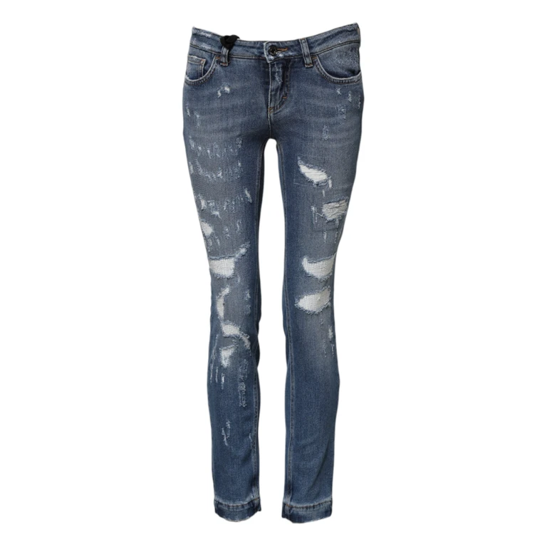 Dolce & Gabbana Blue Pretty Tattered Skinny Denim Jeans Cotton Elastane Clothing - Women