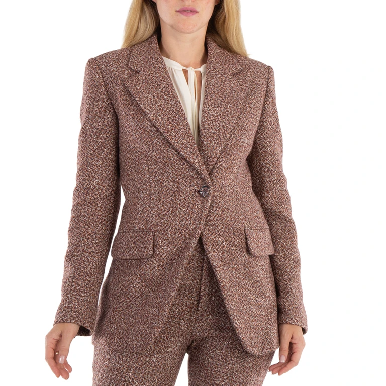 Chloe Ladies Tweed Knit Tailored Blazer Jacket