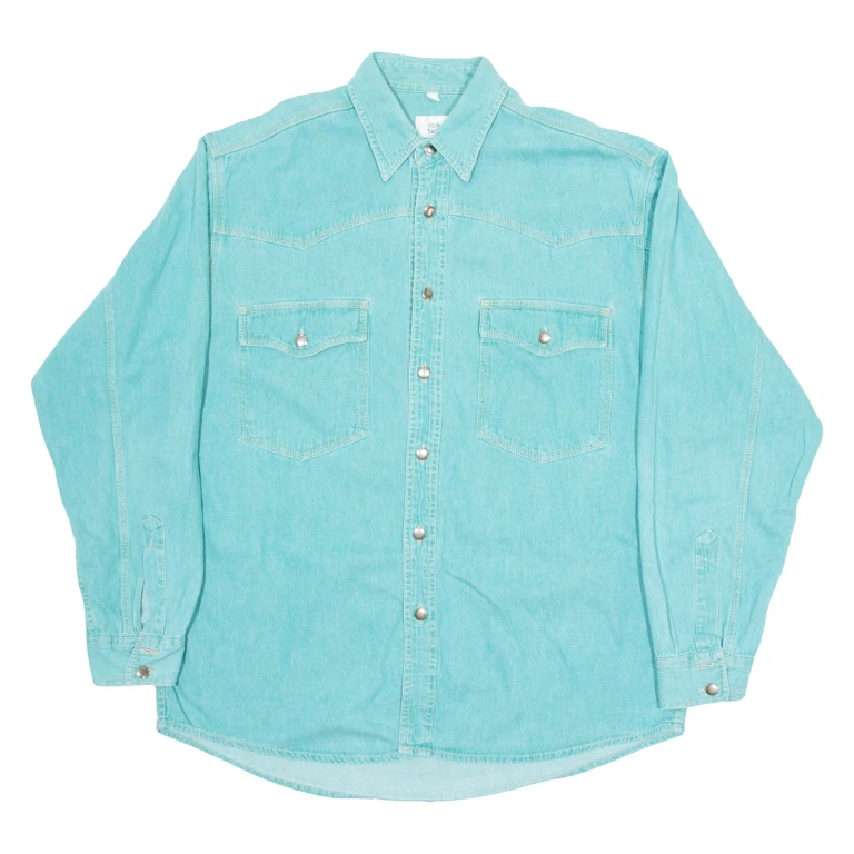 NEW FAST Mens Plain Shirt Green Long Sleeve M