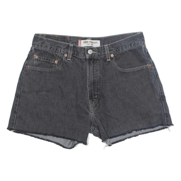 LEVI'S Cut Off 569 Womens Denim Shorts Black M W30