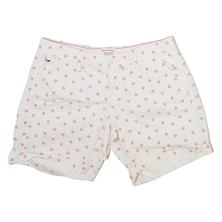 TOMMY HILFIGER Womens Casual Shorts Cream Spotted S W28