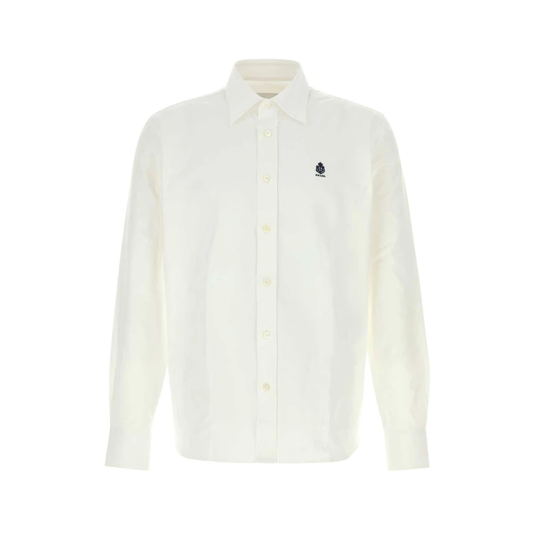 Prada Light Blue Oxford Shirt Celeste Exterior: Cotton Camicie - Men