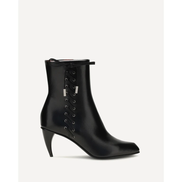 Curved-heel Ankle Boots with side lacing Female 38.5