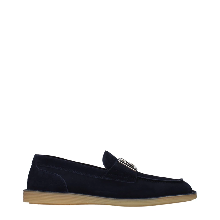 Dolce & Gabbana Blue Leather Slip-On Loafers - Men
