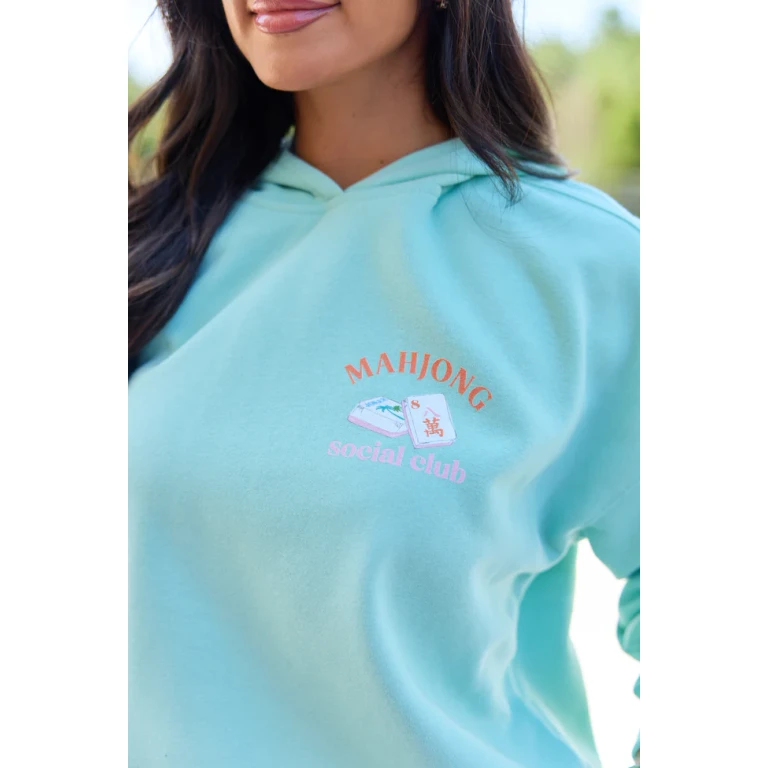 Mahjong Tiles Mint Graphic Hoodie