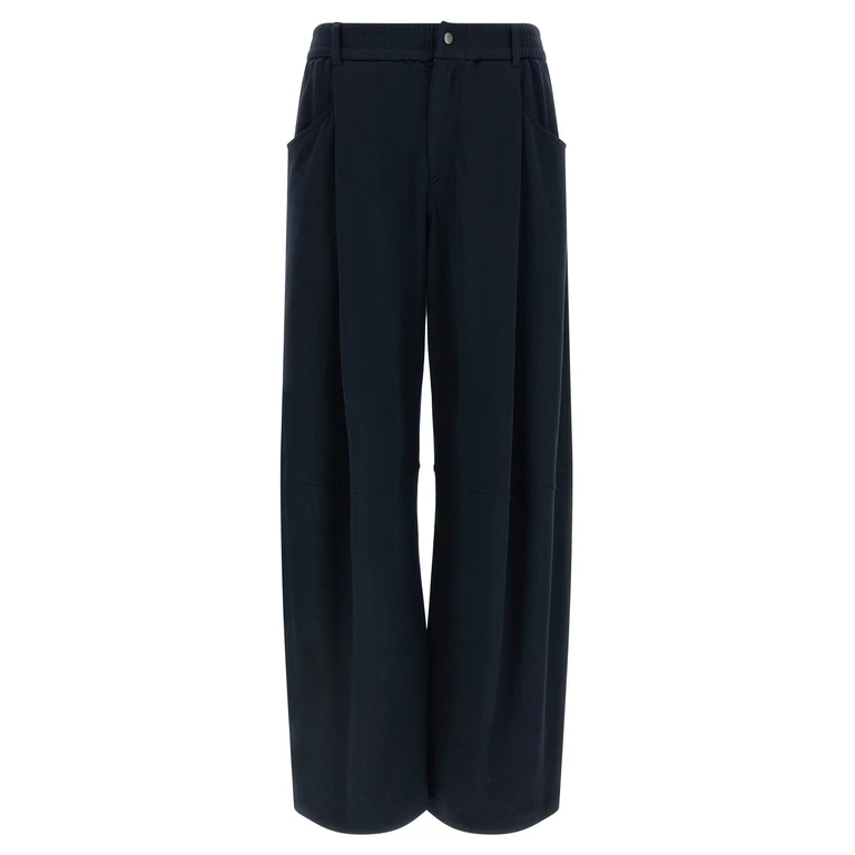 Brunello Cucinelli Blue Cotton Casual Pants - Women