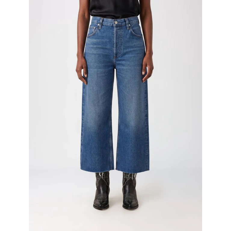 High-Waisted Cropped Wide Leg Jeans in Cotton (21171810CHAYA)