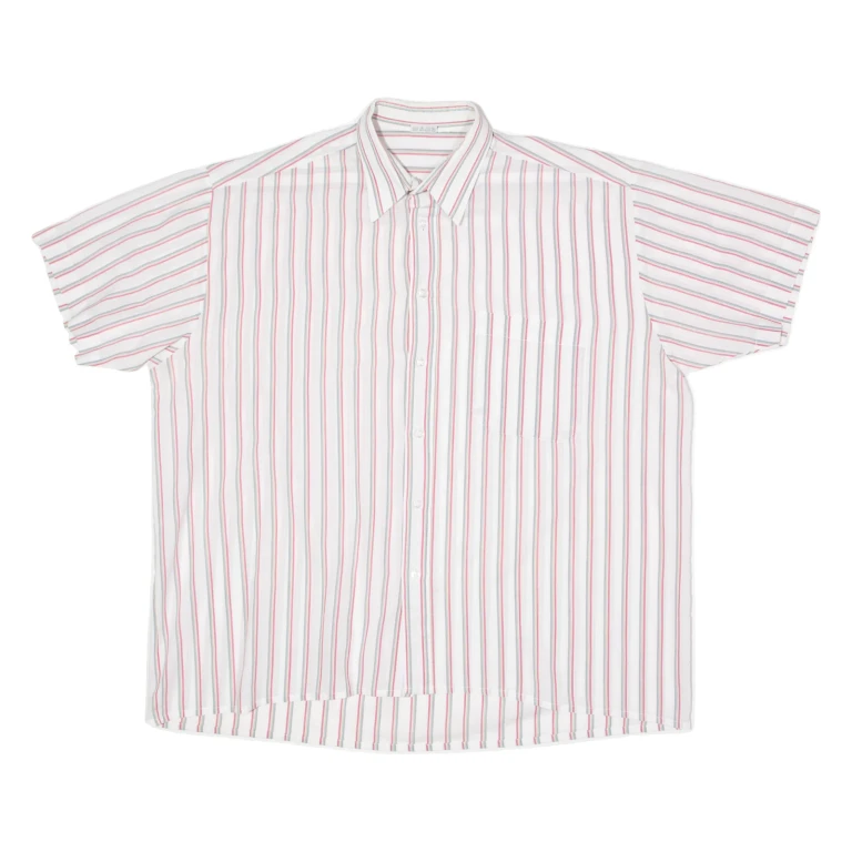 Mens Shirt White Striped 2XL