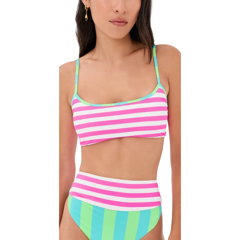 Beach Riot Val Bralette Bikini Top Cove Stripe S