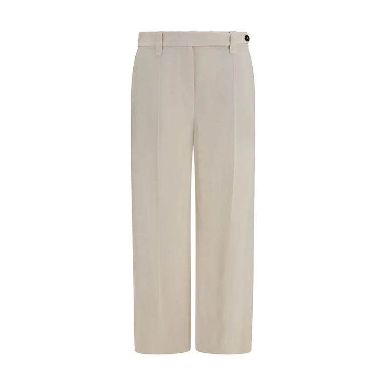 Brunello Cucinelli Beige Viscose Casual Pants - Women