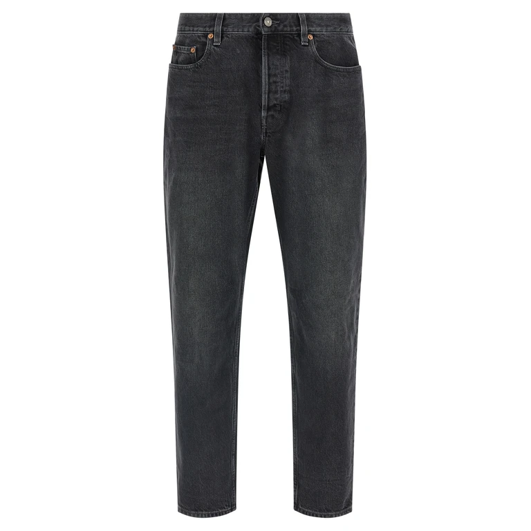 Saint Laurent Black Cotton Straight-Leg Jeans Clothing - Men