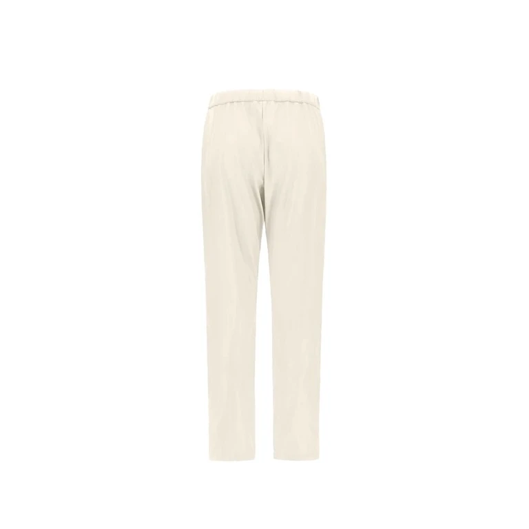 White Polyester Casual Pants - Women